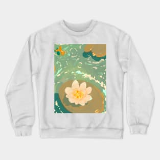 water lilies vintage pond poster Crewneck Sweatshirt